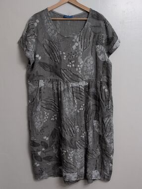 Marisima Linen Midi Print Dress